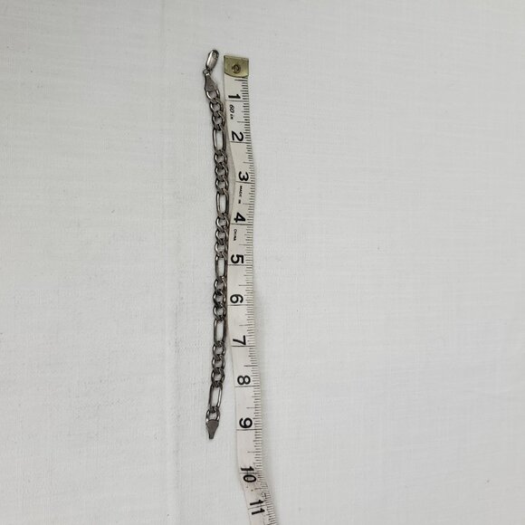 Vintage Mens Figaro Sterling Silver 925 9mm 18 Gram Bracelet - Picture 10 of 12